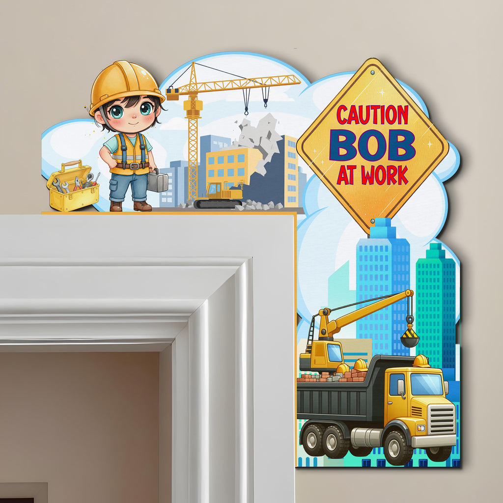 PERSONALIZED Wooden Door Corner | CUSTOM Door Topper Name Plate for KIDS | Single/Double Layer | 10” & 15” Sizes | Builder