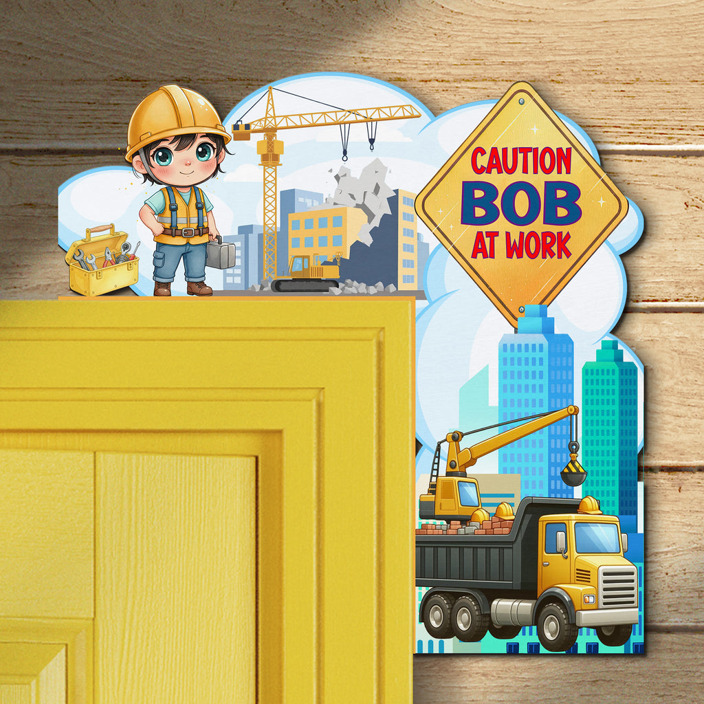 PERSONALIZED Wooden Door Corner | CUSTOM Door Topper Name Plate for KIDS | Single/Double Layer | 10” & 15” Sizes | Builder