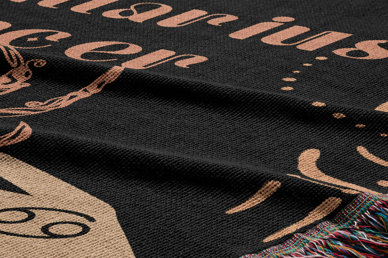 Cancer and Sagittarius Zodiac Compatibility Woven Throw Tapestry - Elevate home decor with this boho-inspired, celestial charm blanket. Perfect for astrology enthusiasts, featuring Cancer and Sagittarius sun signs, adding unique, artistic flair to your living space. Premium cotton, cozy, and decorative.