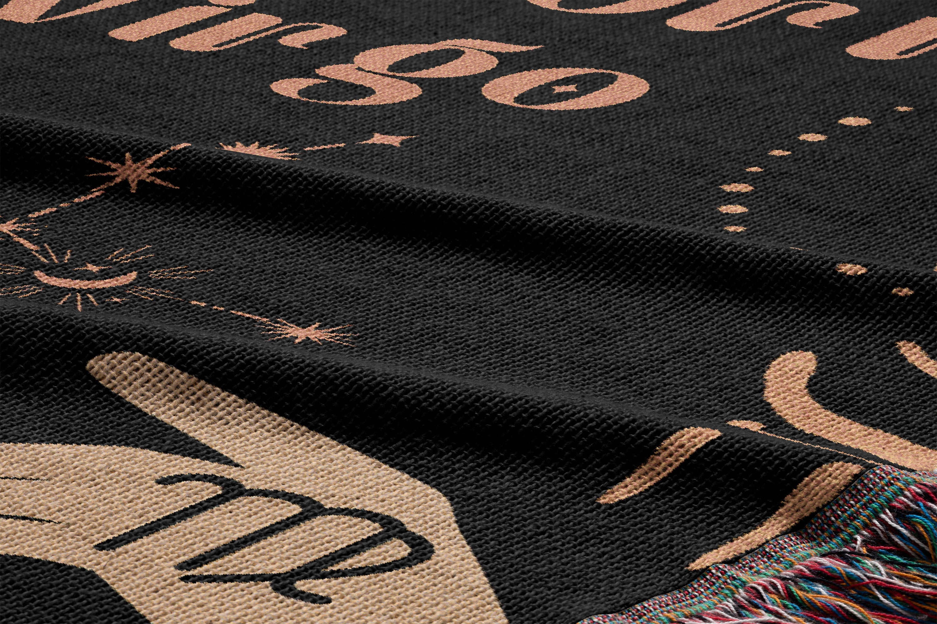 Capricorn and Virgo Zodiac Compatibility Woven Throw Tapestry - Elevate home decor with this boho-inspired, celestial charm blanket. Perfect for astrology enthusiasts, featuring Capricorn and Virgo sun signs, adding unique, artistic flair to your living space. Premium cotton, cozy, and decorative.