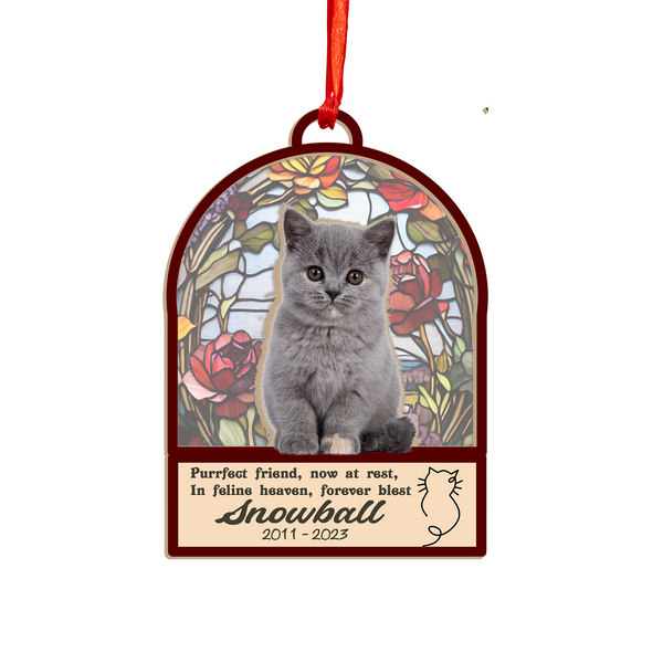 Custom Cat Name Memorial Suncatcher | Personalized Pet Sympathy Gift | Thoughtful Remembrance for Cat Lovers