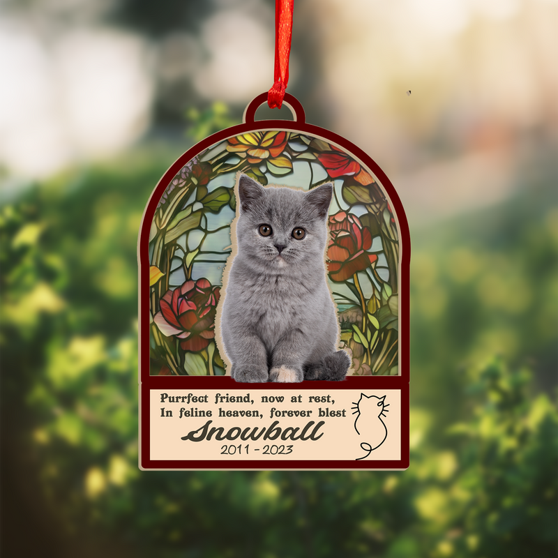 Custom Cat Name Memorial Suncatcher | Personalized Pet Sympathy Gift | Thoughtful Remembrance for Cat Lovers