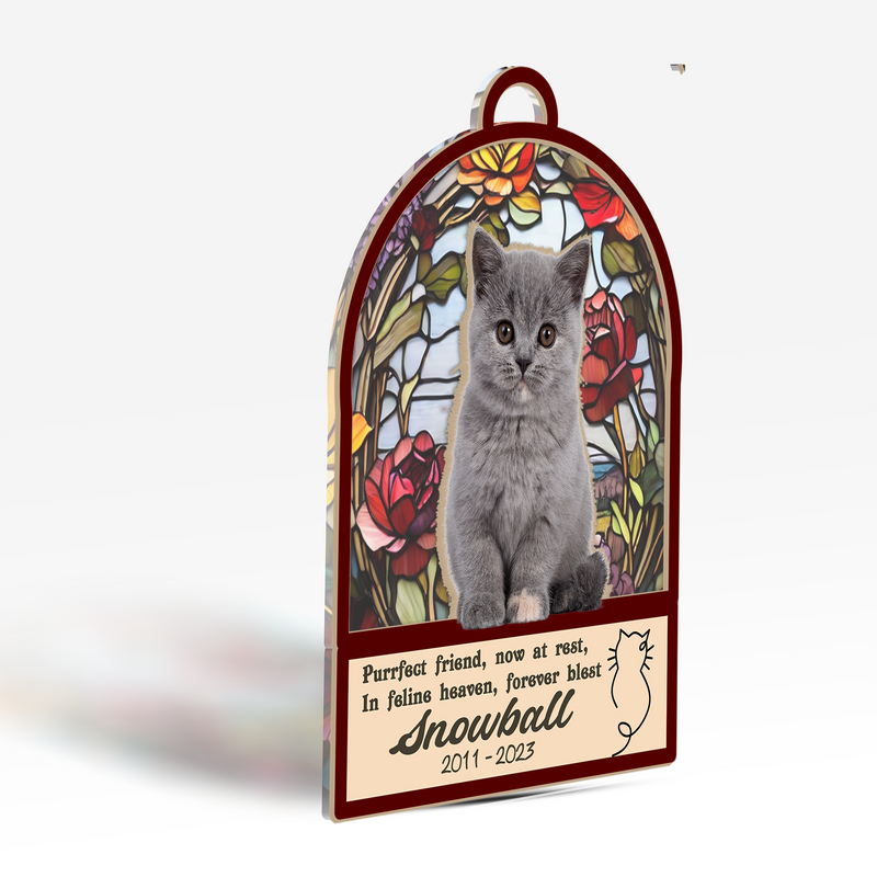 Custom Cat Name Memorial Suncatcher | Personalized Pet Sympathy Gift | Thoughtful Remembrance for Cat Lovers