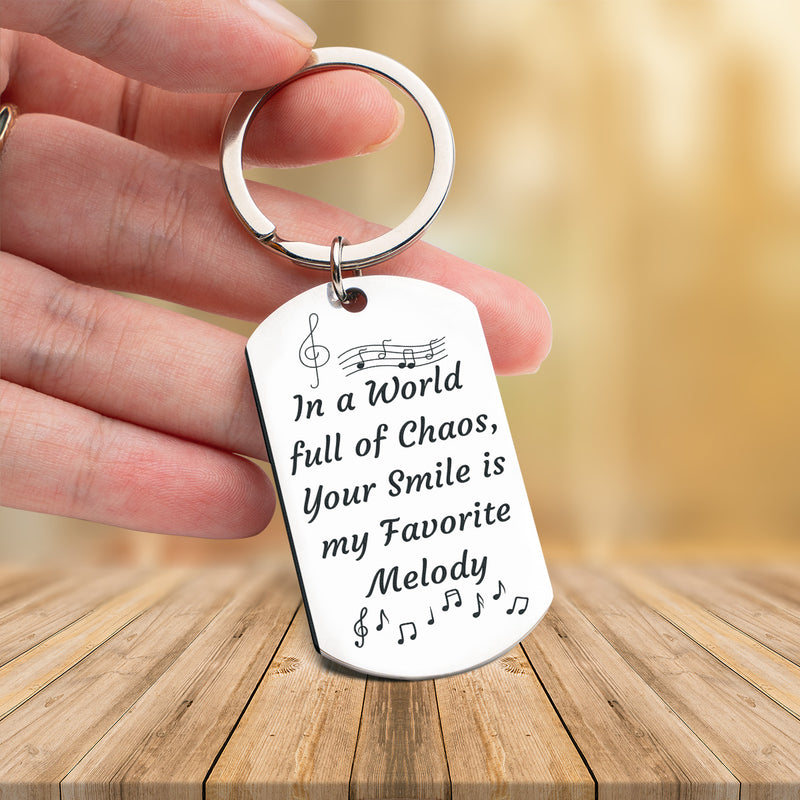 Engraved Stainless Steel Keychain | Perfect Gift for Him for Valentines Day | Durable and Stylish | Melody in Chaos