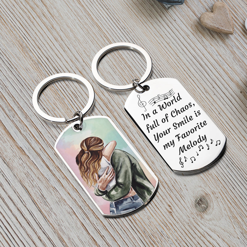 Engraved Stainless Steel Keychain | Perfect Gift for Him for Valentines Day | Durable and Stylish | Melody in Chaos