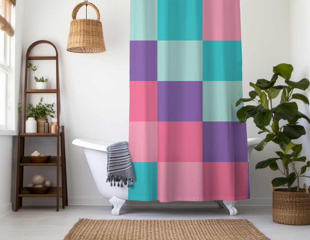danish pastel shower curtain full pattern view