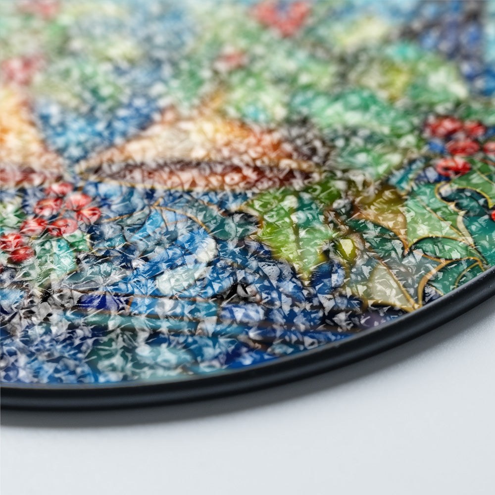 Christmas Stained Glass Suncatcher| Decorative Window Hanging | 6 Sizes | Holiday Decor Accents | Vibrant Textured | Durable Zinc Casing | Blue Bells