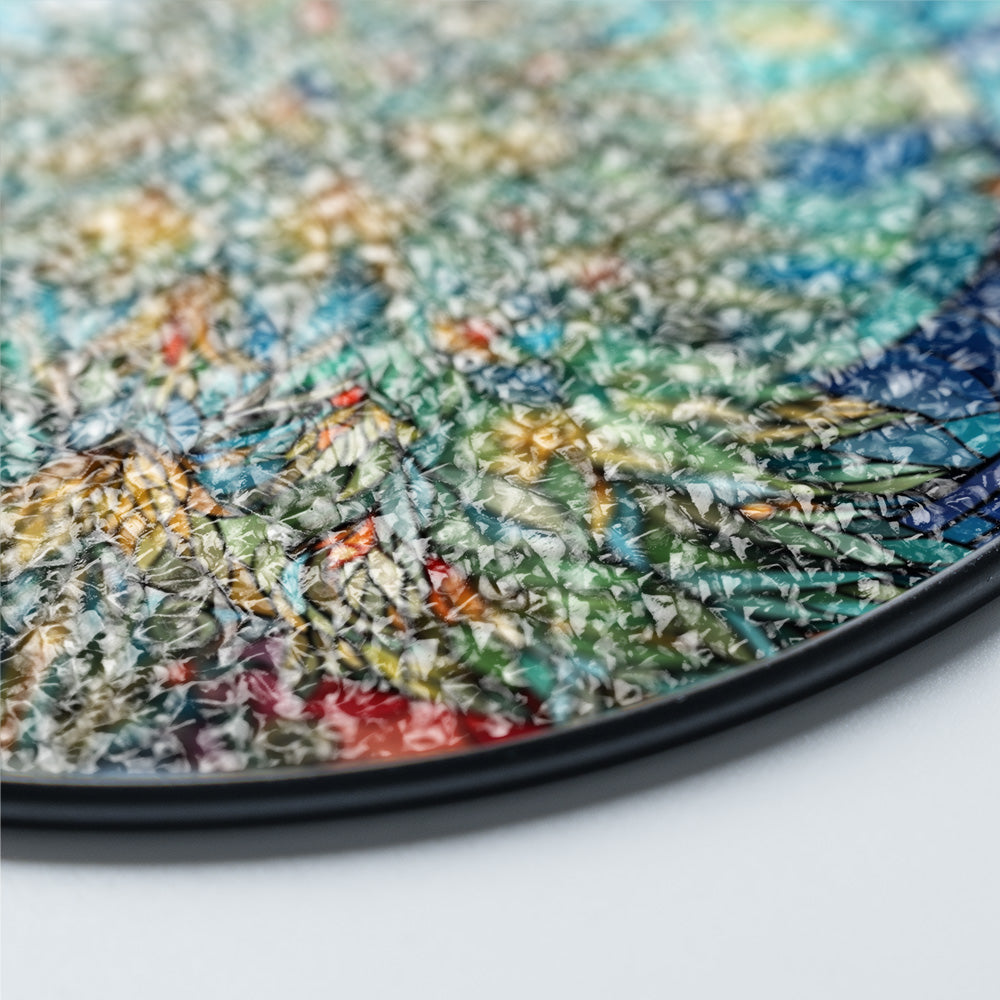 Christmas Stained Glass Suncatcher| Decorative Window Hanging | 6 Sizes | Holiday Decor Accents | Vibrant Textured | Durable Zinc Casing | X-Mas Tree