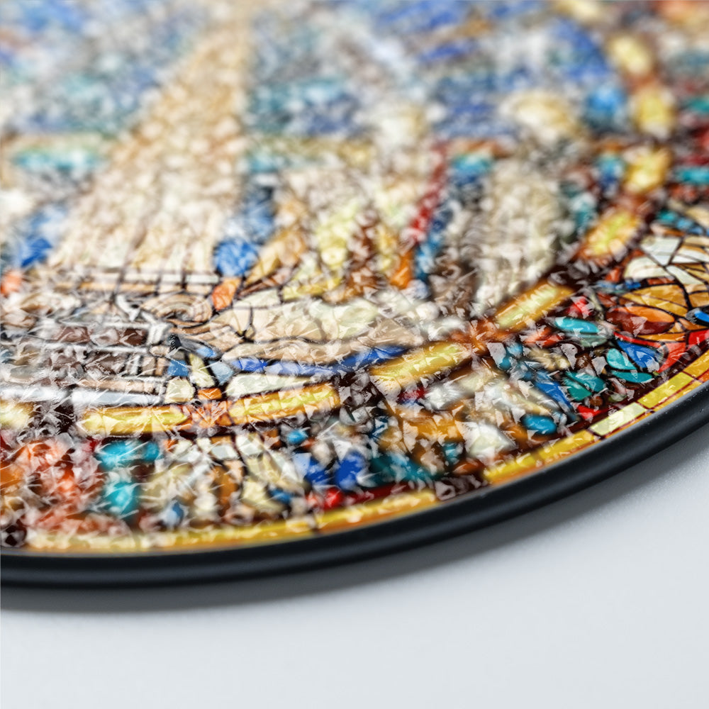 Christmas Stained Glass Suncatcher| Decorative Window Hanging | 6 Sizes | Holiday Decor Accents | Vibrant Textured | Durable Zinc Casing | Nativity-Guiding Star