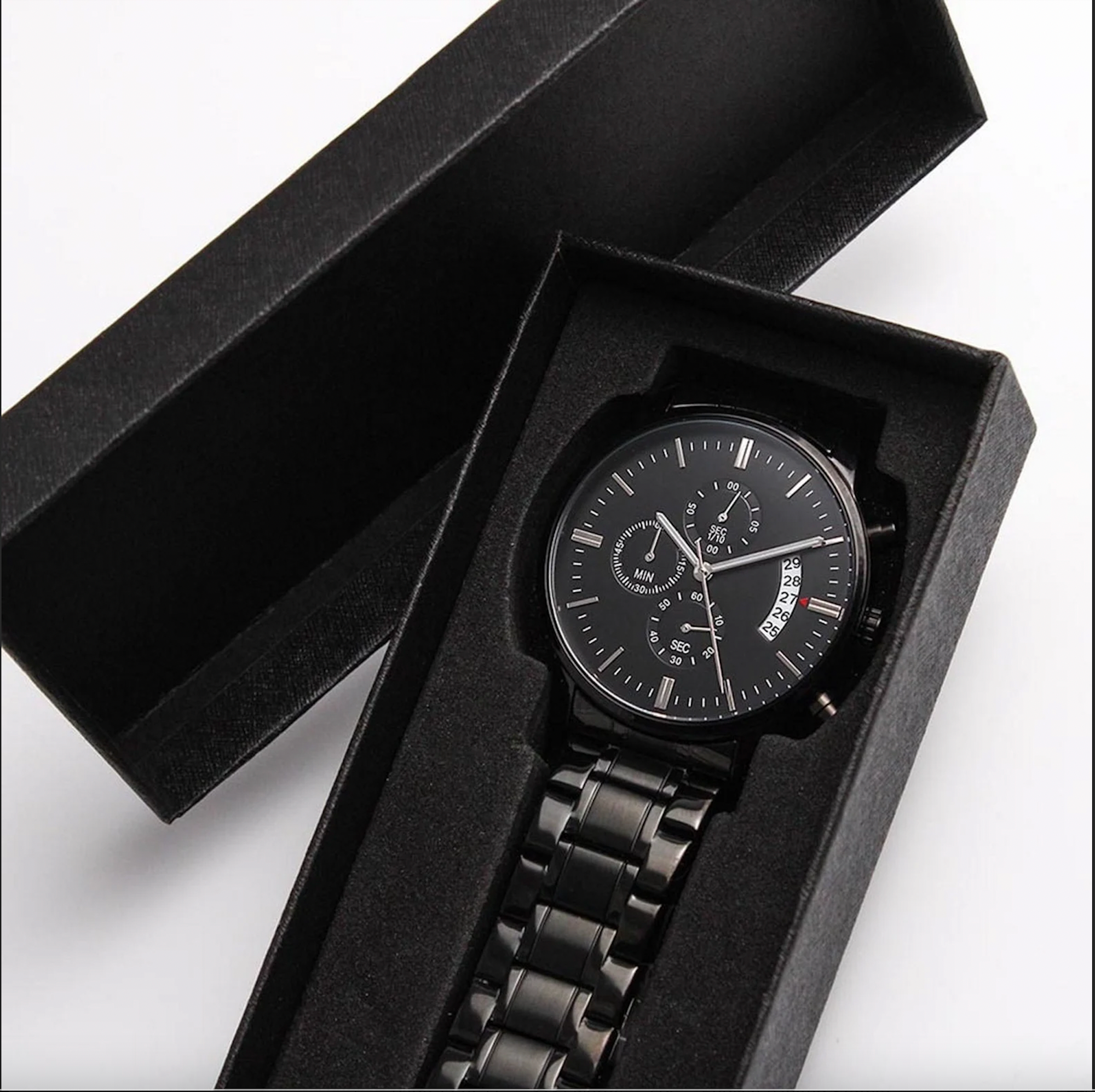 Engraved Chronograph Watch - Personalize with your custom message | Sentimental Keepsake Gift for the Guy who has everything