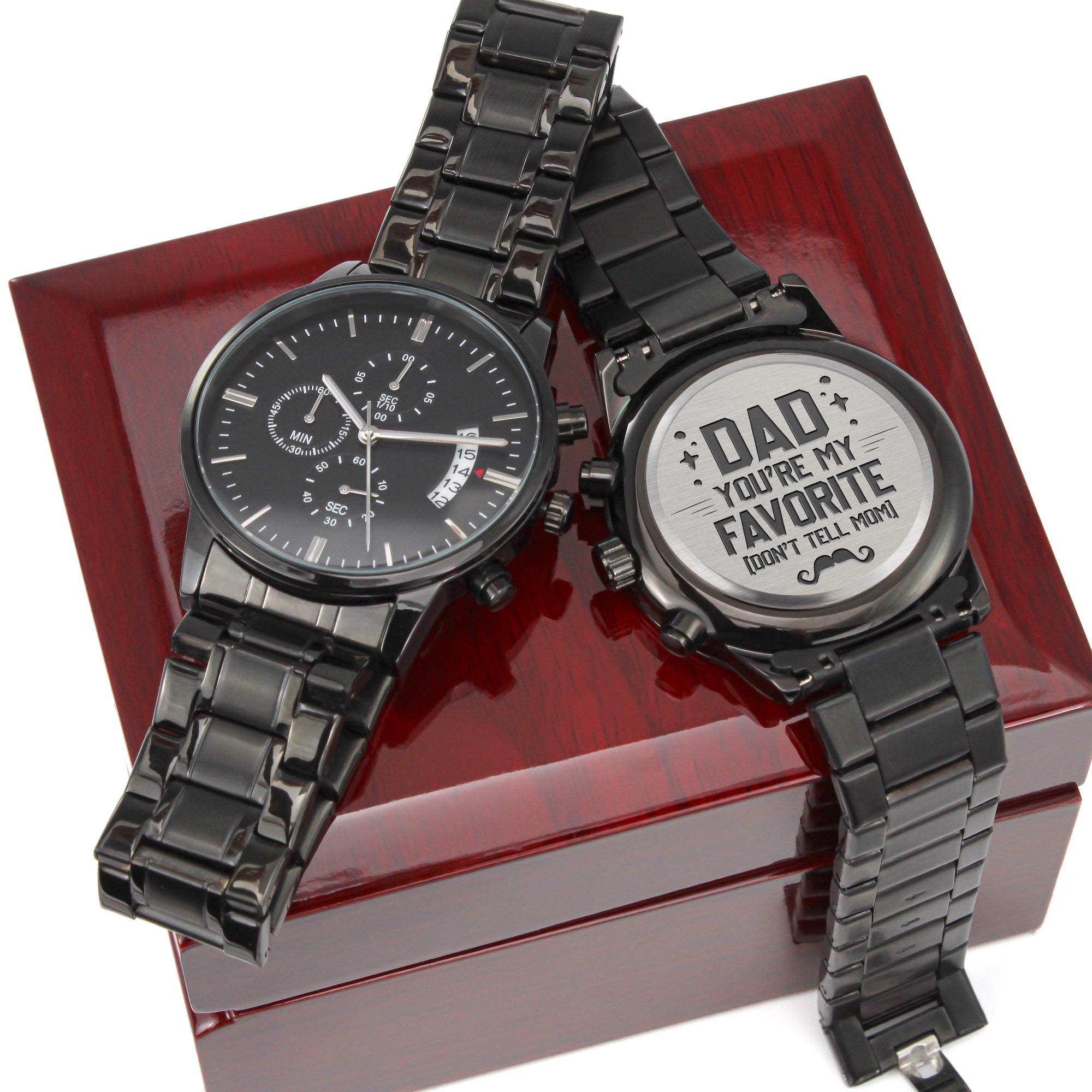 Engraved Chronograph Watch - Personalize with your custom message | Sentimental Keepsake Gift for the Guy who has everything