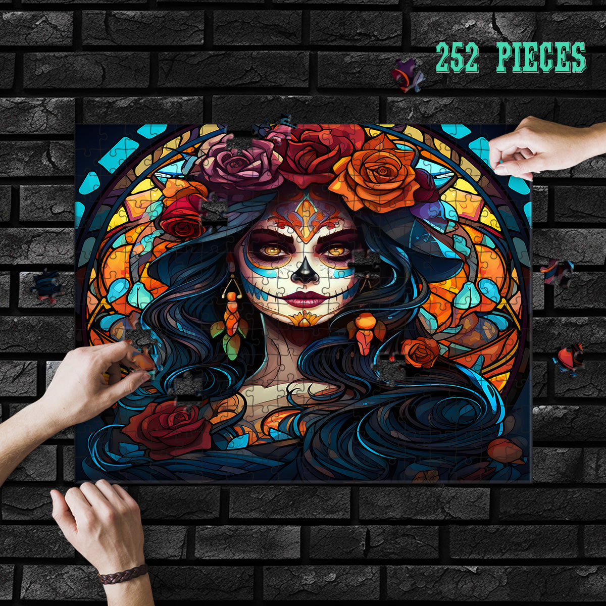 Rectangle Puzzles for All Ages – High-Quality, Durable, and Fun Jigsaw with Precision Laser-Cut Pieces | Stained Glass Art - Cinco de Mayo