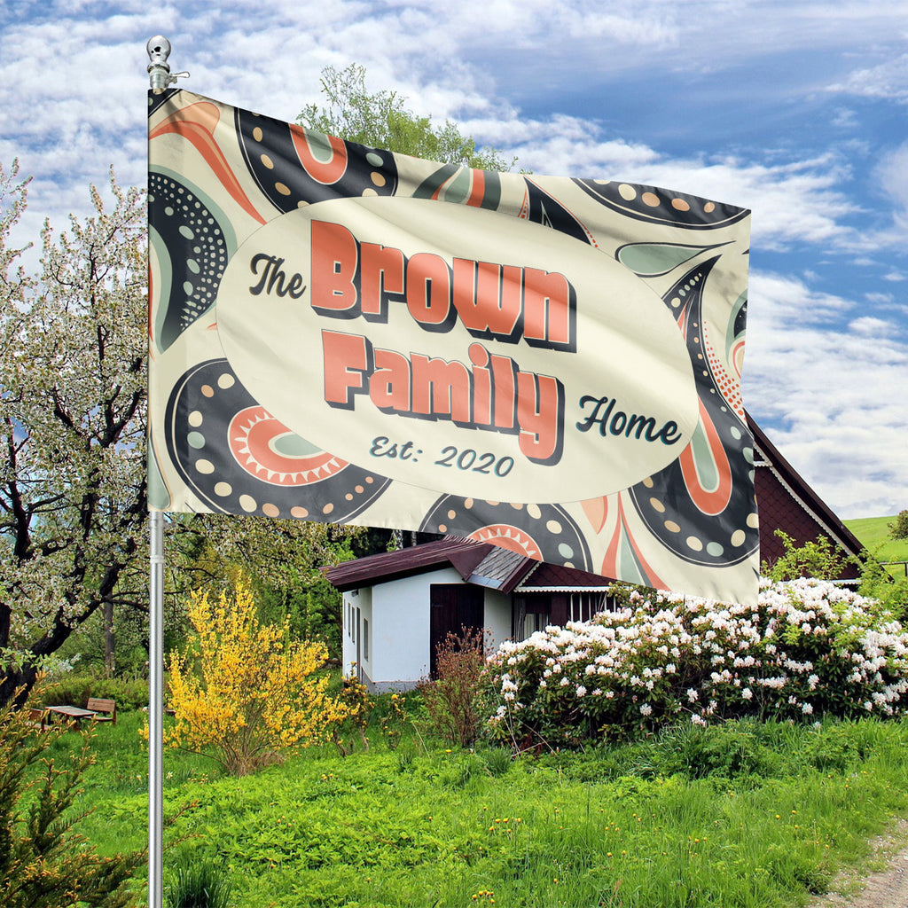 Custom HOUSE FLAGS | Welcome Garden Flag | Personalized Name | Double-Sided, UV Resistant Polyester | Pretty Paisley