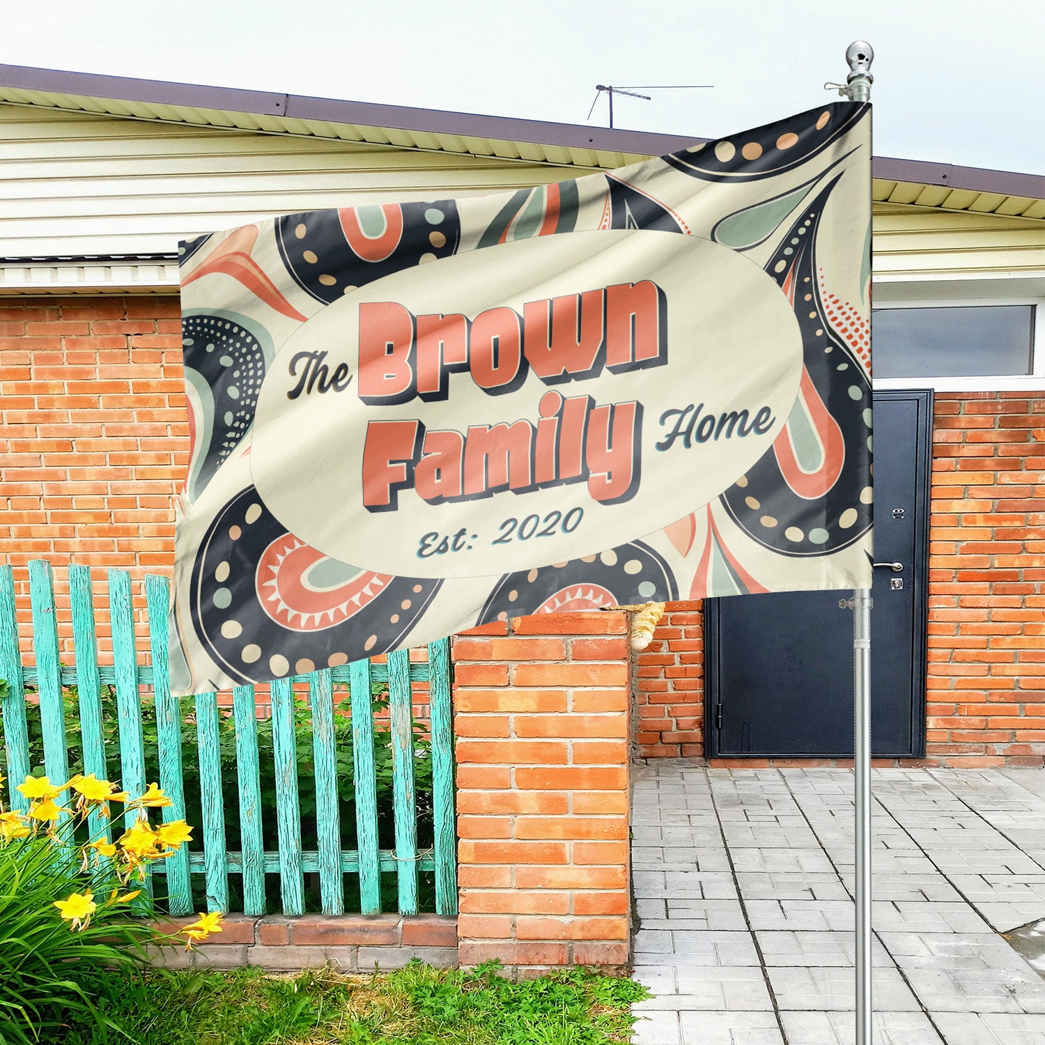 Custom HOUSE FLAGS | Welcome Garden Flag | Personalized Name | Double-Sided, UV Resistant Polyester | Pretty Paisley