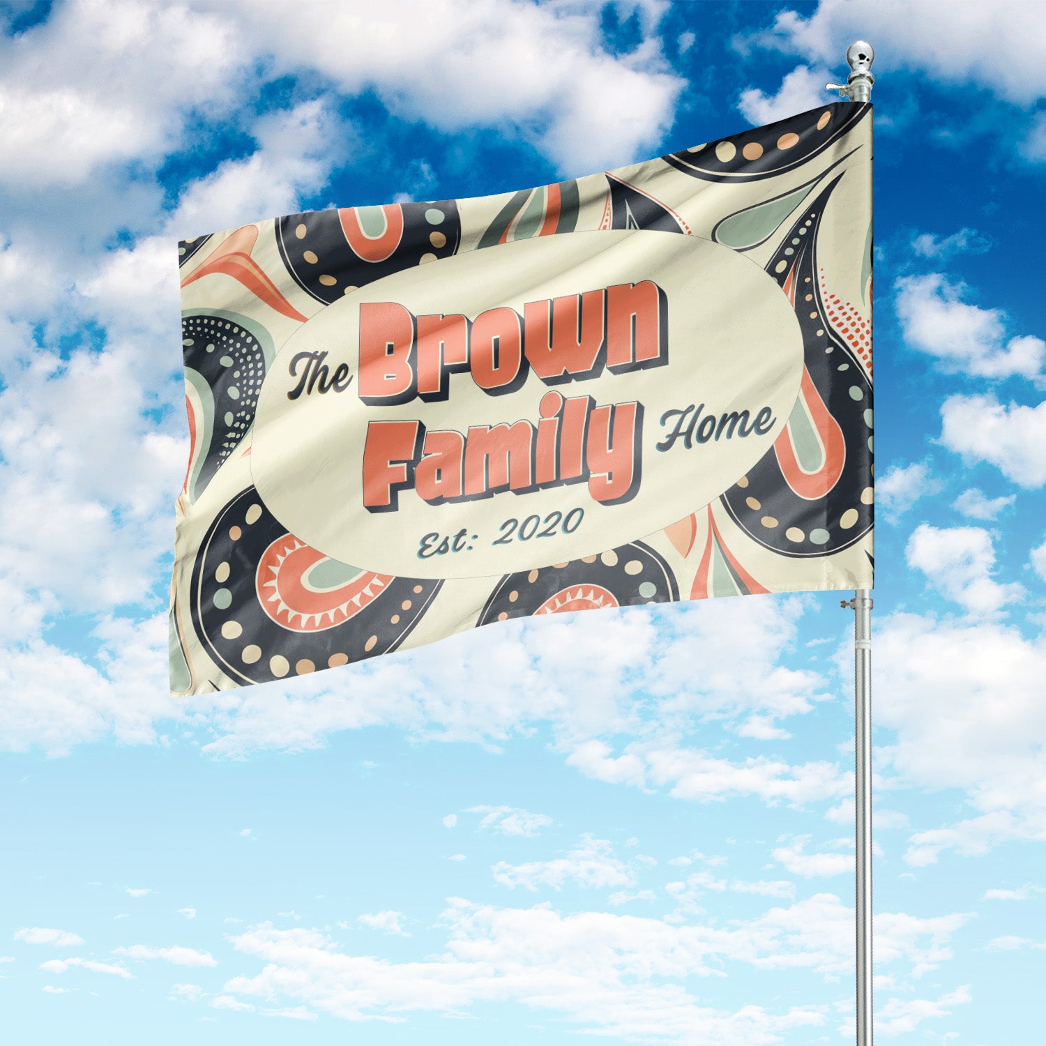 Custom GARDEN FLAGS | Welcome House Flag | Personalized Name | Double-Sided, UV Resistant Polyester | Pretty Paisley