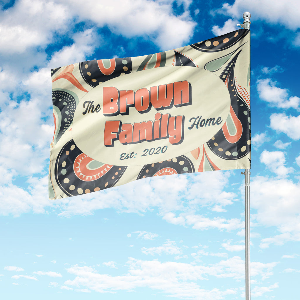 Custom HOUSE FLAGS | Welcome Garden Flag | Personalized Name | Double-Sided, UV Resistant Polyester | Pretty Paisley