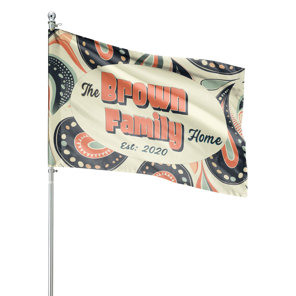 Custom HOUSE FLAGS | Welcome Garden Flag | Personalized Name | Double-Sided, UV Resistant Polyester | Pretty Paisley