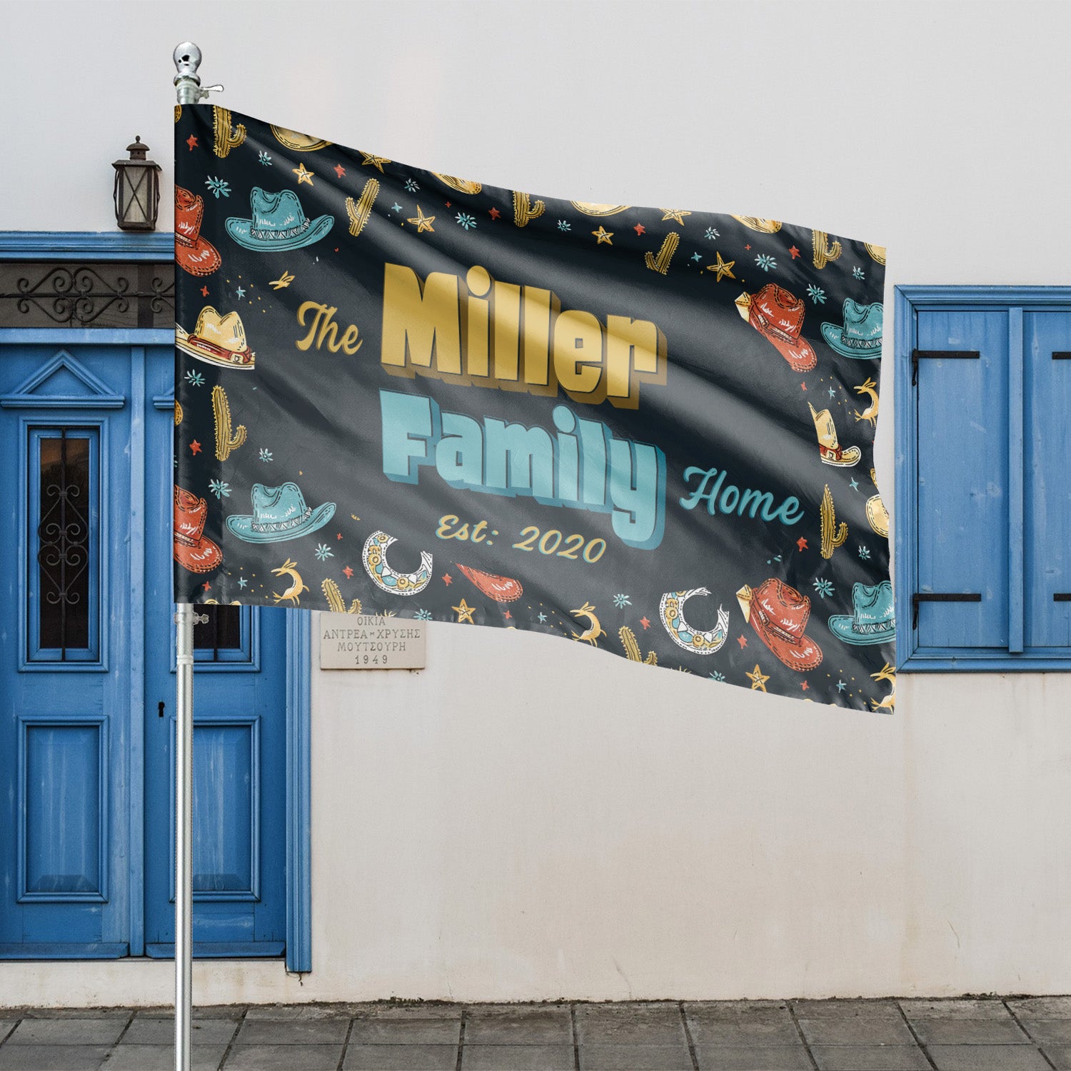 Custom GARDEN Flags | Welcome House Flag | Personalized Name | Double-Sided, UV Resistant Polyester | South Western Cowboy