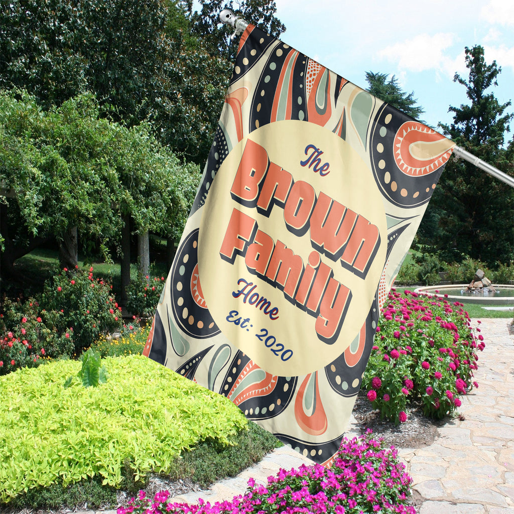 Custom HOUSE FLAGS | Welcome Garden Flag | Personalized Name | Double-Sided, UV Resistant Polyester | Pretty Paisley