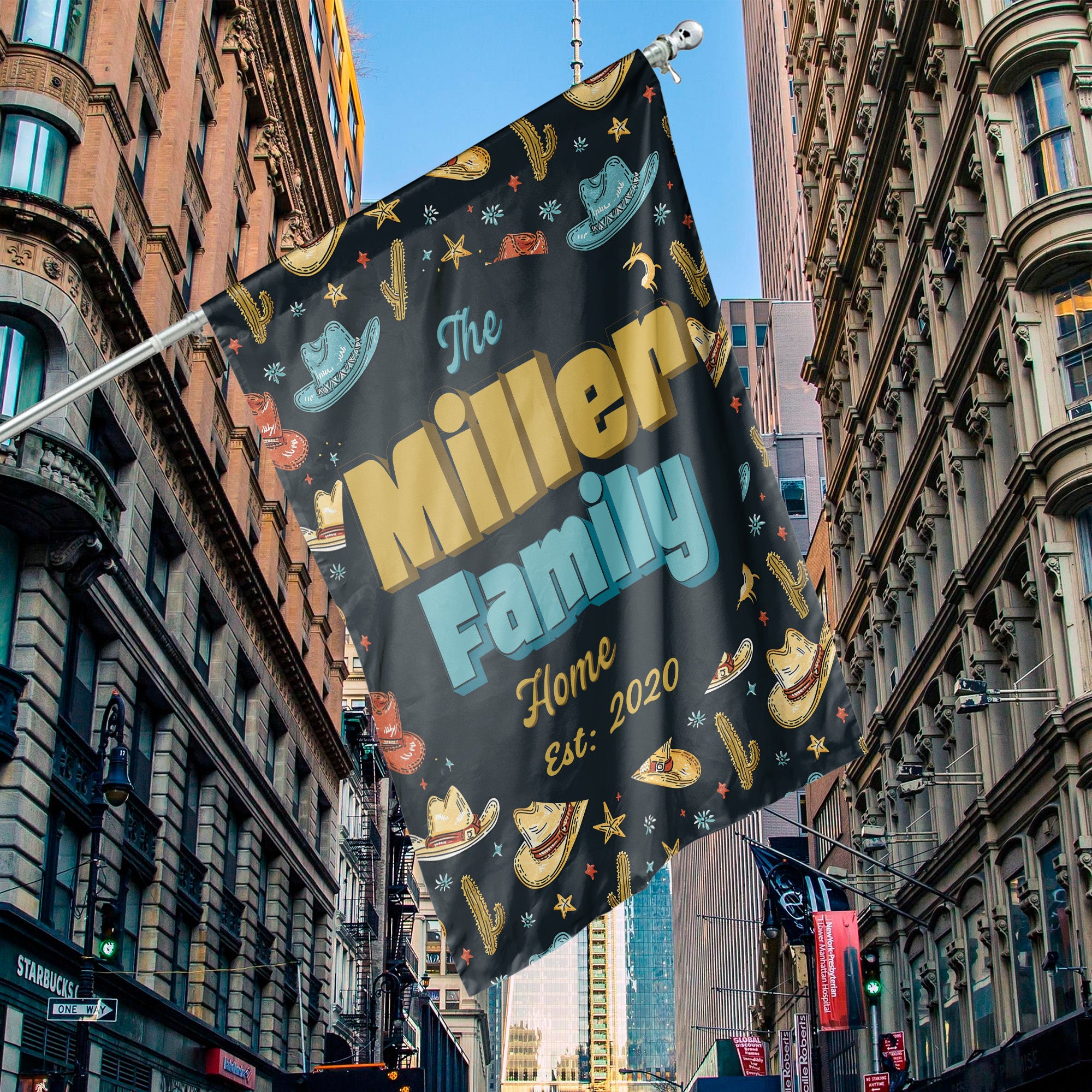 Custom GARDEN Flags | Welcome House Flag | Personalized Name | Double-Sided, UV Resistant Polyester | South Western Cowboy