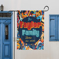 Custom HOUSE FLAGS | Welcome Garden Flag | Personalized Name | Double-Sided, UV Resistant Polyester | Abstract Graffiti
