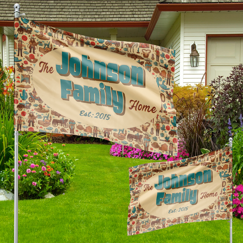 Personalized Vibrant all-weather flags! Decorate your dorm, garden, or front door. Perfect for holidays like Memorial Day & Christmas and Graduation day. Durable, double-sided printing. 100% polyester, fade-resistant.