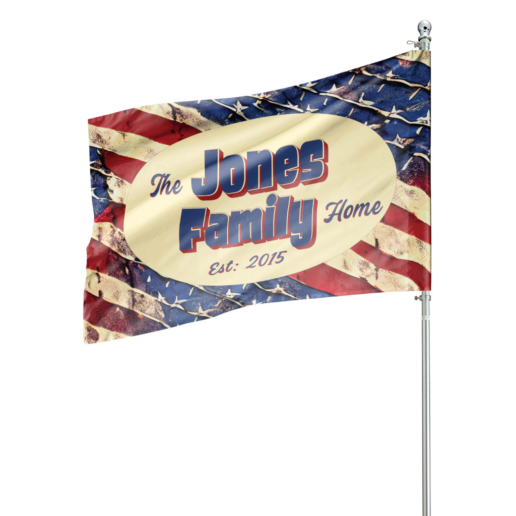 Custom GARDEN FLAGS | Welcome House Flag | Personalized Name | Double-Sided, UV Resistant Polyester | Stars and Stripes
