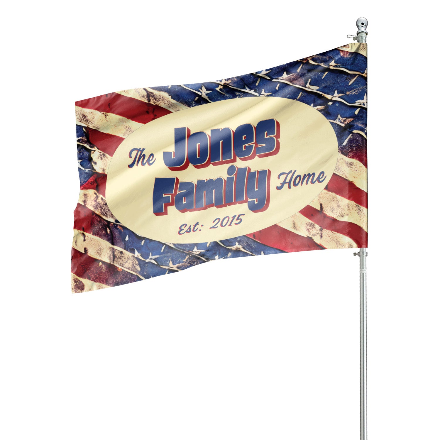 Custom HOUSE FLAGS | Welcome Garden Flag | Personalized Name | Double-Sided, UV Resistant Polyester | Stars and Stripes