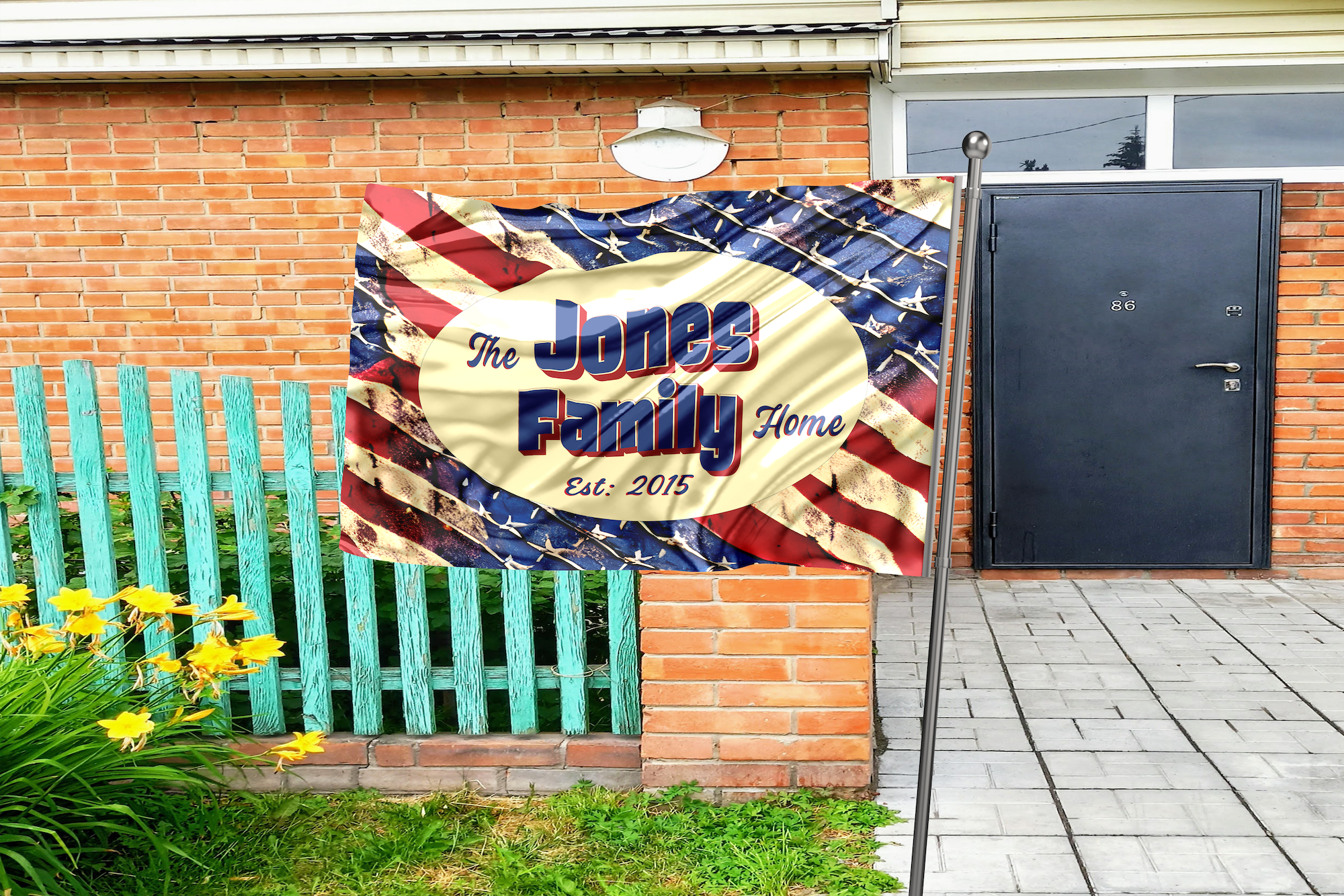 Custom GARDEN FLAGS | Welcome House Flag | Personalized Name | Double-Sided, UV Resistant Polyester | Stars and Stripes