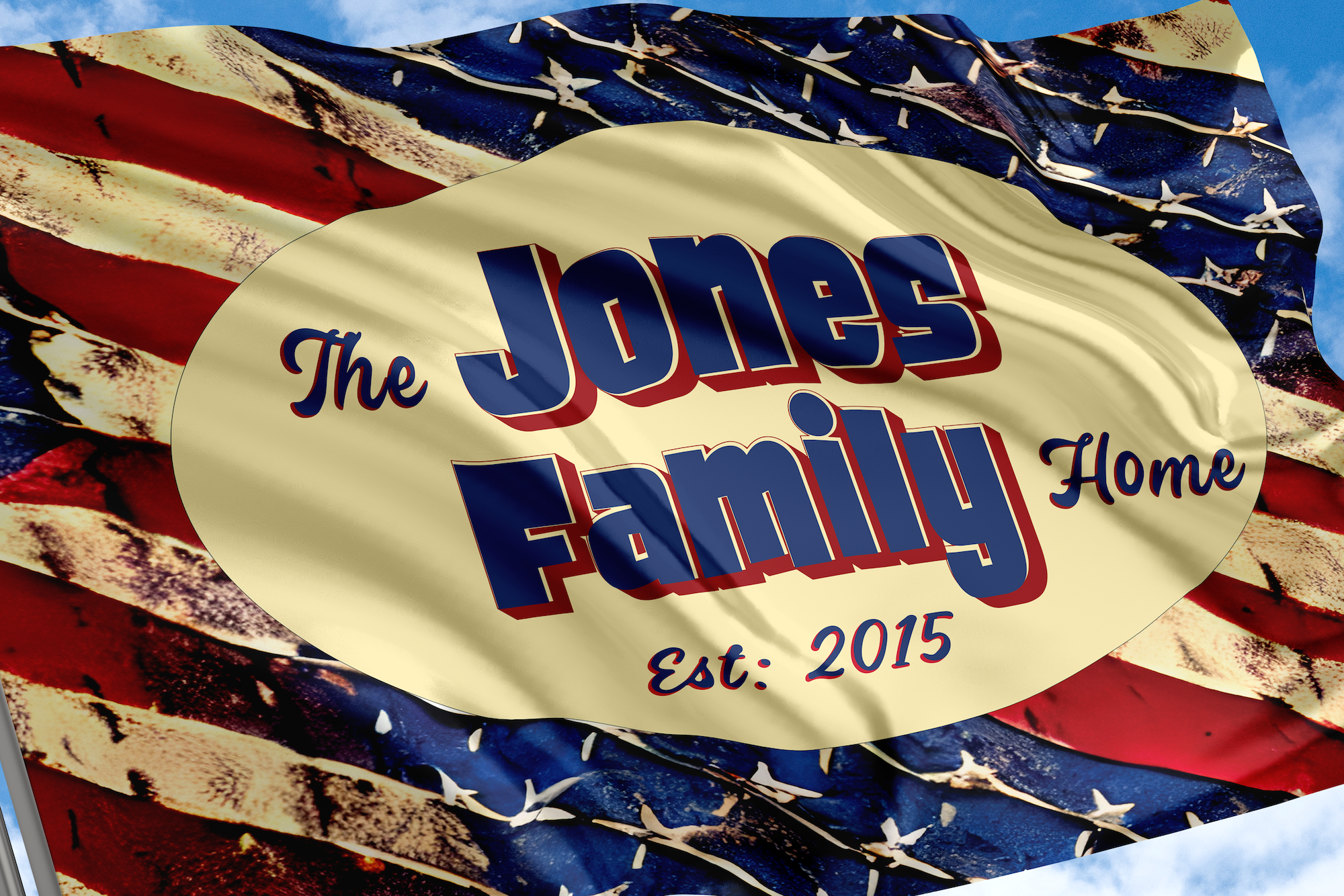 Custom HOUSE FLAGS | Welcome Garden Flag | Personalized Name | Double-Sided, UV Resistant Polyester | Stars and Stripes