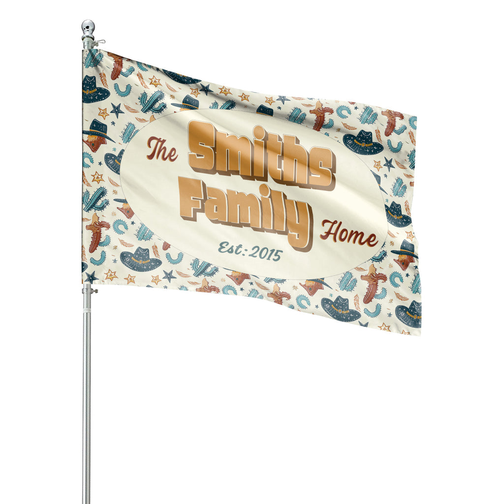 Custom HOUSE FLAGS | Welcome Garden Flag | Personalized Name | Double-Sided, UV Resistant Polyester | Cowboy Rodeo