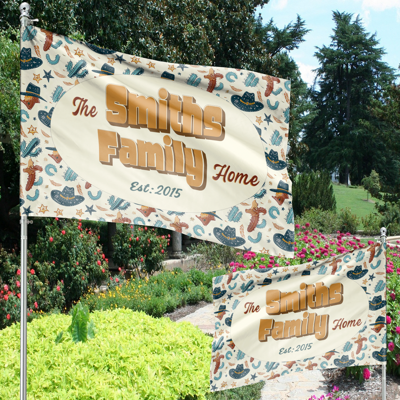 Personalized Vibrant all-weather flags! Decorate your dorm, garden, or front door. Perfect for holidays like Memorial Day & Christmas and Graduation day. Durable, double-sided printing. 100% polyester, fade-resistant.