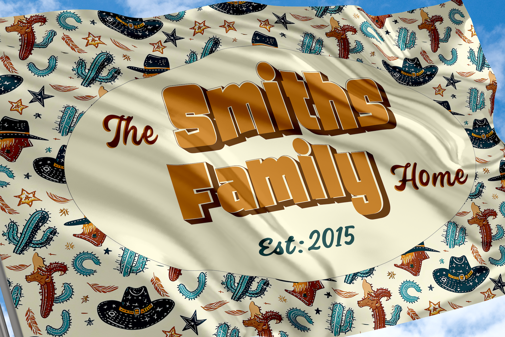 Custom GARDEN FLAGS | Welcome House Flag | Personalized Name | Double-Sided, UV Resistant Polyester | Cowboy Rodeo