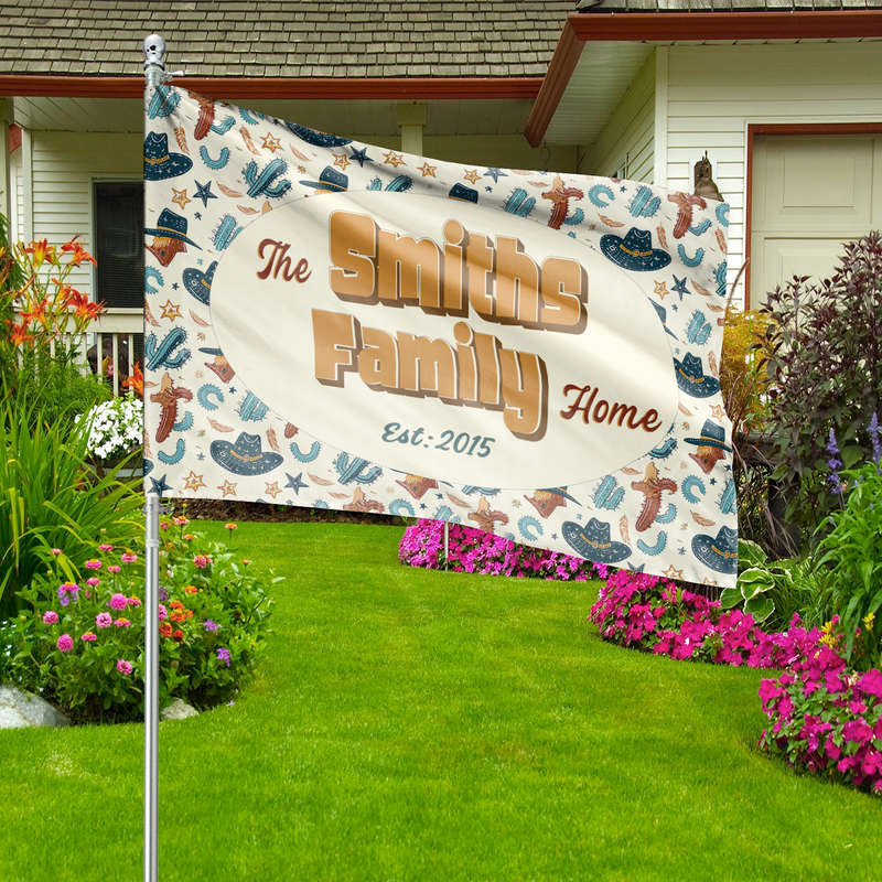 Personalized Vibrant all-weather flags! Decorate your dorm, garden, or front door. Perfect for holidays like Memorial Day & Christmas and Graduation day. Durable, double-sided printing. 100% polyester, fade-resistant.