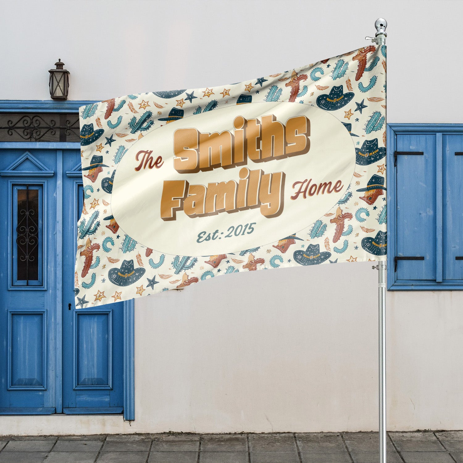 Custom GARDEN FLAGS | Welcome House Flag | Personalized Name | Double-Sided, UV Resistant Polyester | Cowboy Rodeo