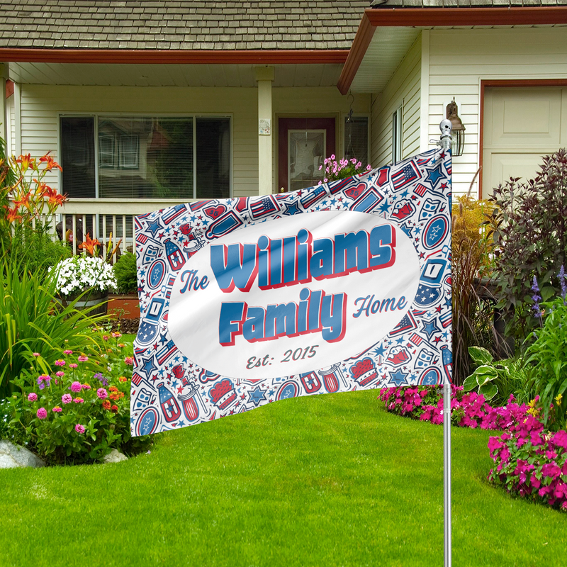 Customized Vibrant all-weather flags! Decorate your dorm, garden, or front door. Perfect for holidays like Memorial Day & Christmas and Graduation day. Durable, double-sided printing. 100% polyester, fade-resistant.