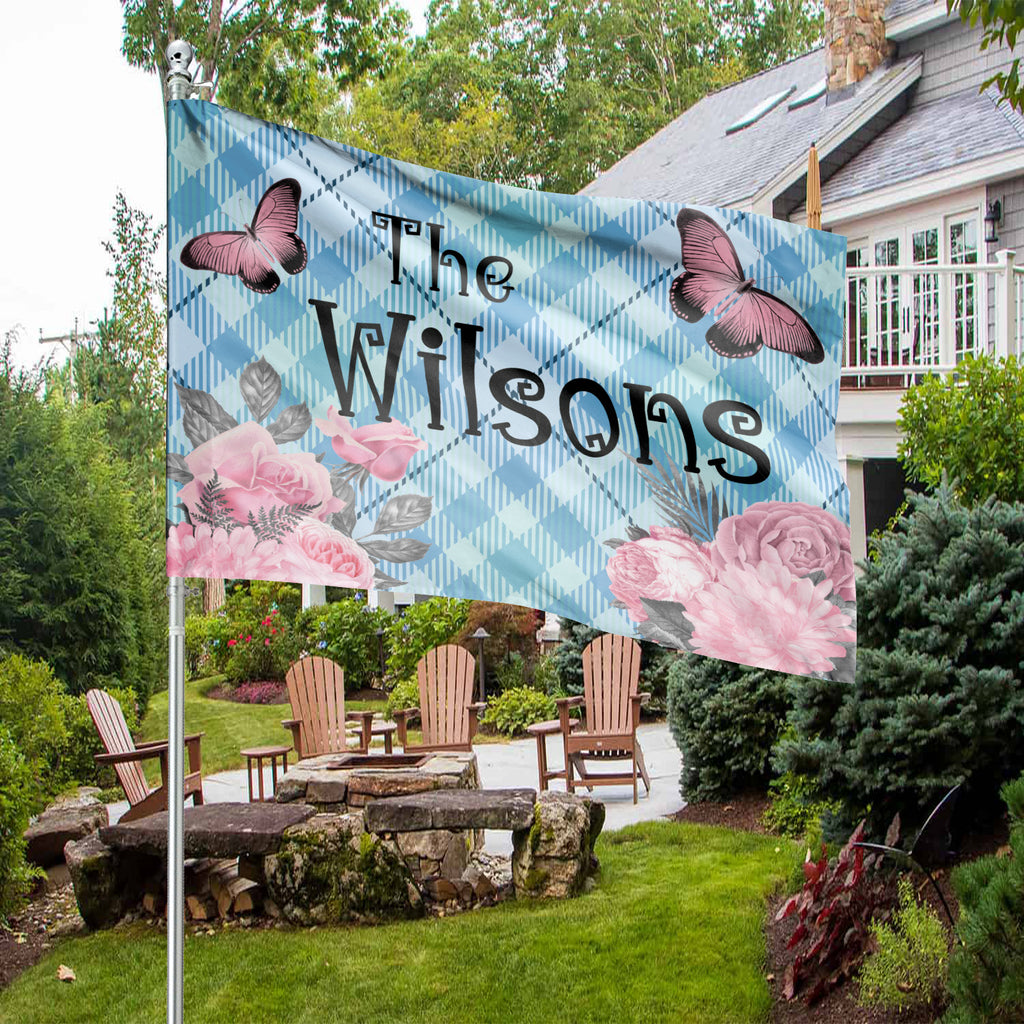 Custom HOUSE FLAGS | Welcome Garden Flag | Personalized Name | Double-Sided, UV Resistant Polyester | Pastel Pink Halloween