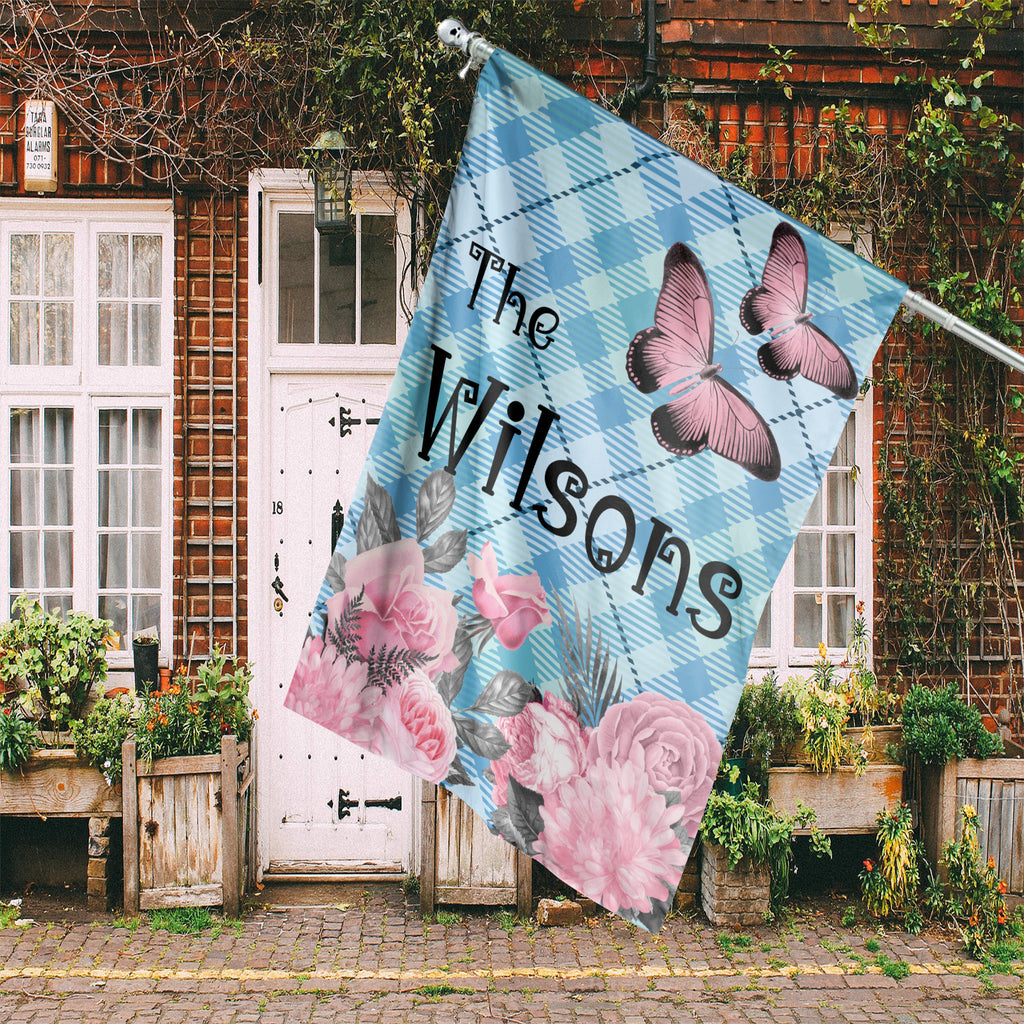 Custom HOUSE FLAGS | Welcome Garden Flag | Personalized Name | Double-Sided, UV Resistant Polyester | Pastel Pink Halloween