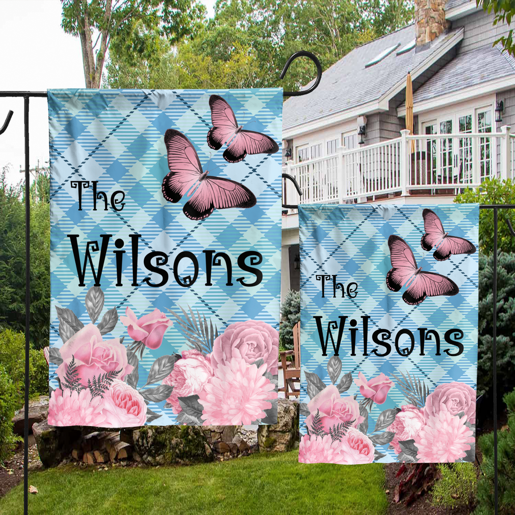 Custom HOUSE FLAGS | Welcome Garden Flag | Personalized Name | Double-Sided, UV Resistant Polyester | Pastel Pink Halloween