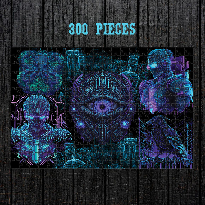 Wooden Jigsaw Puzzle Games for Adults and Teens | Cherished Fun Family time activity for Game nights | Cyber Punk