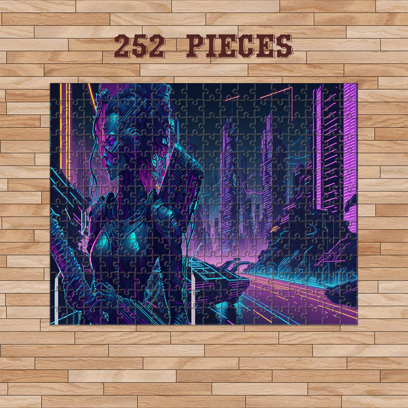 Rectangle Puzzles for All Ages – High-Quality, Durable, and Fun Jigsaw with Precision Laser-Cut Pieces | Cyber Punk - Cyborg musician