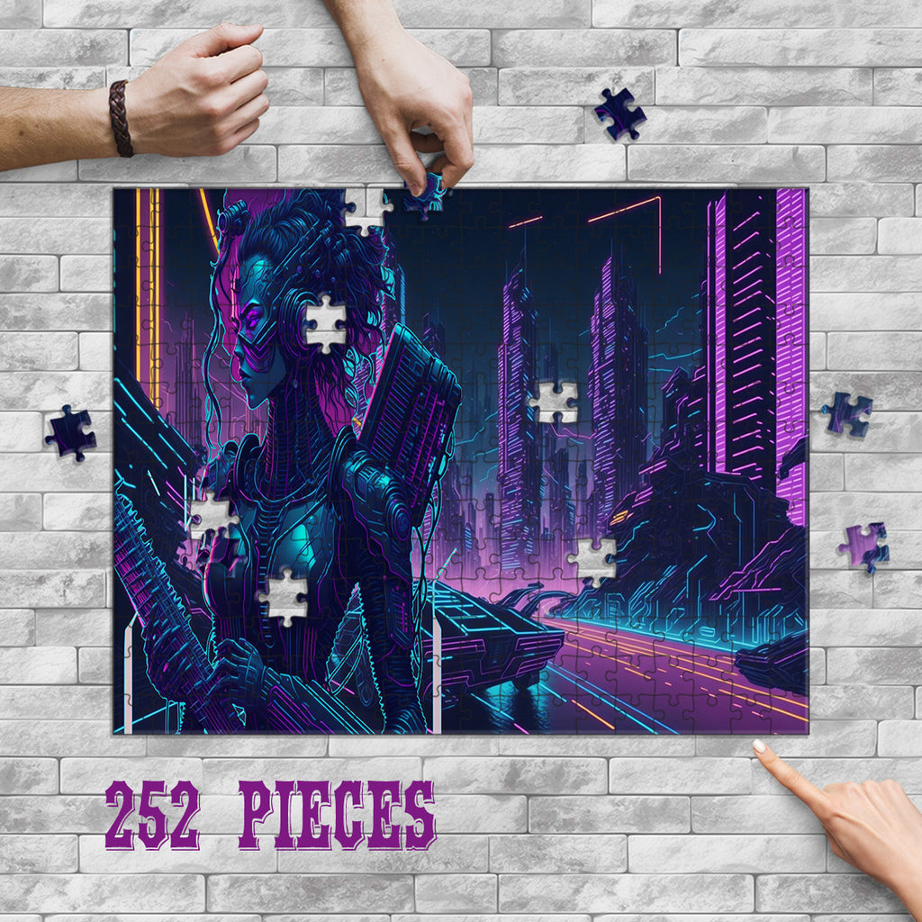 Rectangle Puzzles for All Ages – High-Quality, Durable, and Fun Jigsaw with Precision Laser-Cut Pieces | Cyber Punk - Cyborg musician