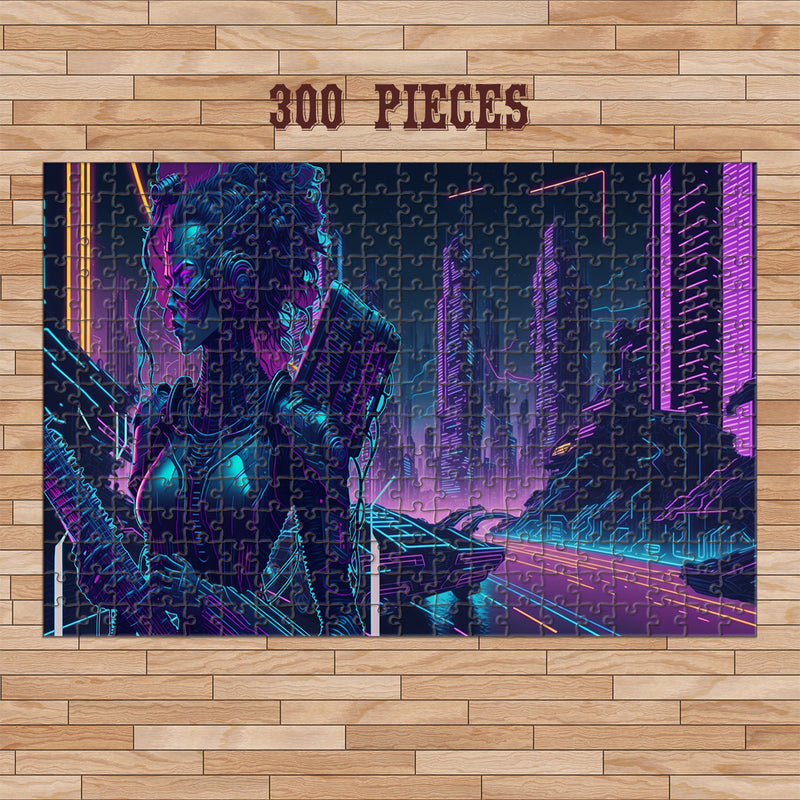 Rectangle Puzzles for All Ages – High-Quality, Durable, and Fun Jigsaw with Precision Laser-Cut Pieces | Cyber Punk - Cyborg musician