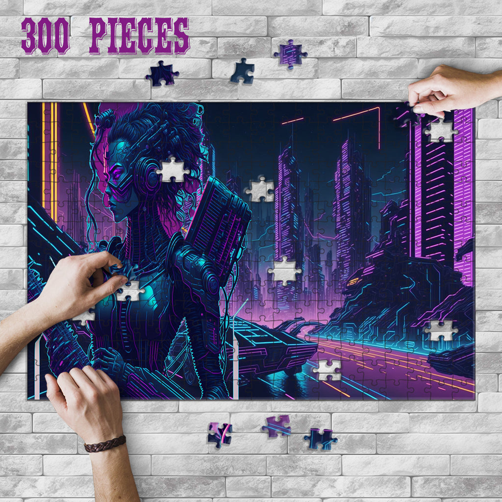 Rectangle Puzzles for All Ages – High-Quality, Durable, and Fun Jigsaw with Precision Laser-Cut Pieces | Cyber Punk - Cyborg musician
