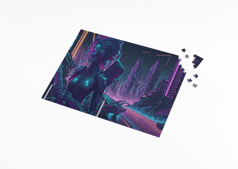 Rectangle Puzzles for All Ages – High-Quality, Durable, and Fun Jigsaw with Precision Laser-Cut Pieces | Cyber Punk - Cyborg musician