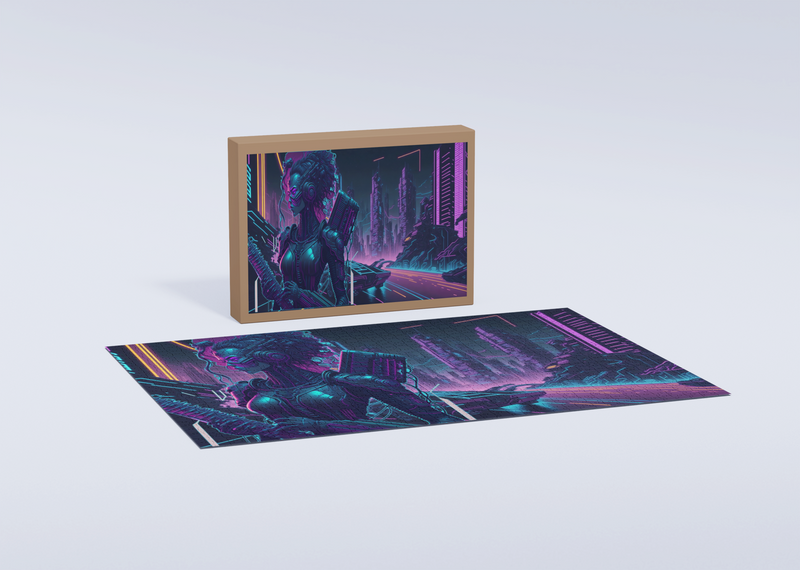 Rectangle Puzzles for All Ages – High-Quality, Durable, and Fun Jigsaw with Precision Laser-Cut Pieces | Cyber Punk - Cyborg musician