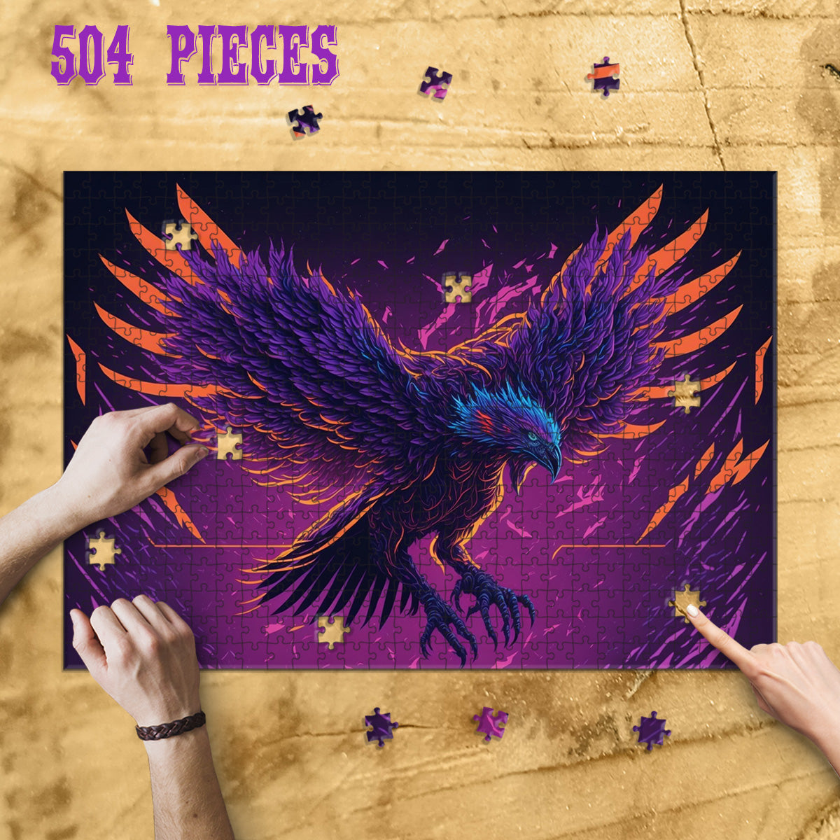 Rectangle Puzzles for All Ages – High-Quality, Durable, and Fun Jigsaw with Precision Laser-Cut Pieces | Cyber Punk Phoenix