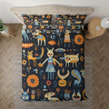 Day of the Dead Folk Animal Baby Twin duvet cover with matching pillowcase