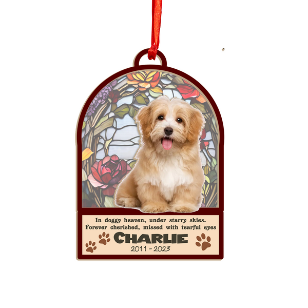 Custom Dog Name Memorial Suncatcher | Personalized Pet Sympathy Gift | Thoughtful Remembrance for Dog Lovers