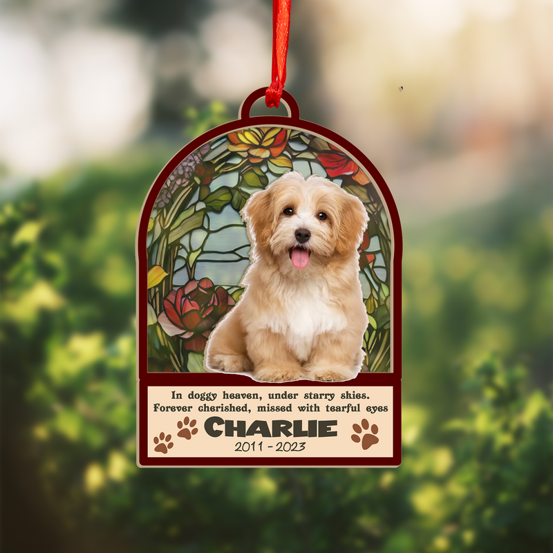 Custom Dog Name Memorial Suncatcher | Personalized Pet Sympathy Gift | Thoughtful Remembrance for Dog Lovers